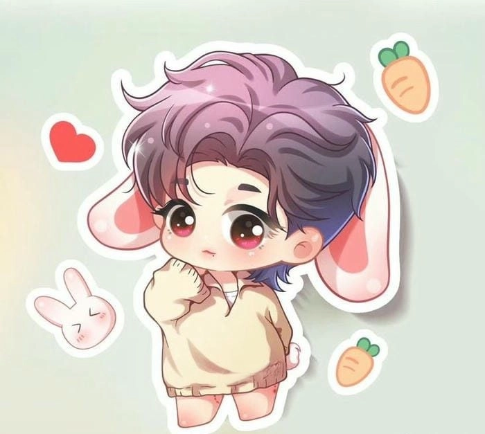 Ảnh cute chibi nam với nụ cười tỏa sáng
