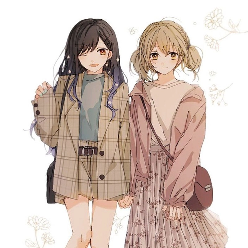 Avatar đôi bff nữ chibi cute dễ thương hết nấc cho bạn thân khoe cá tính