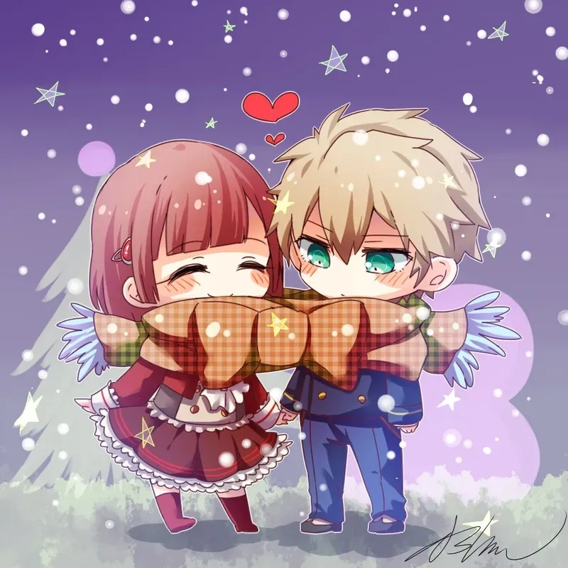 Chibi cute ảnh avatar đôi làm nổi bật cá tính và tình cảm online