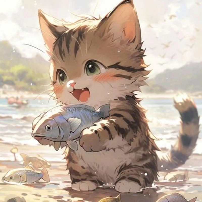 Hình avatar cute mèo chibi dễ thương tạo phong cách riêng biệt