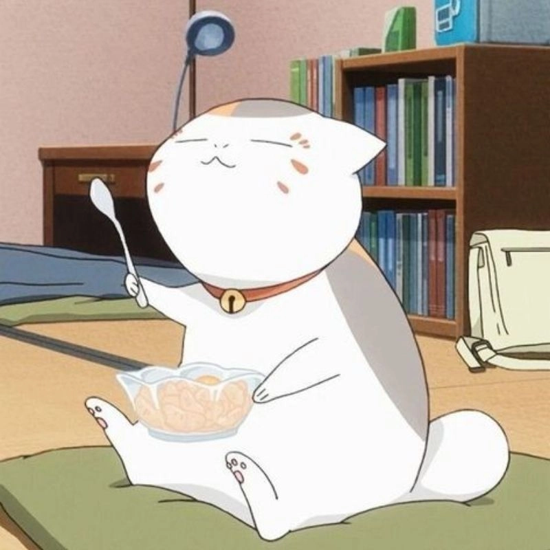 Avatar cute mèo chibi mập béo ú đáng yêu