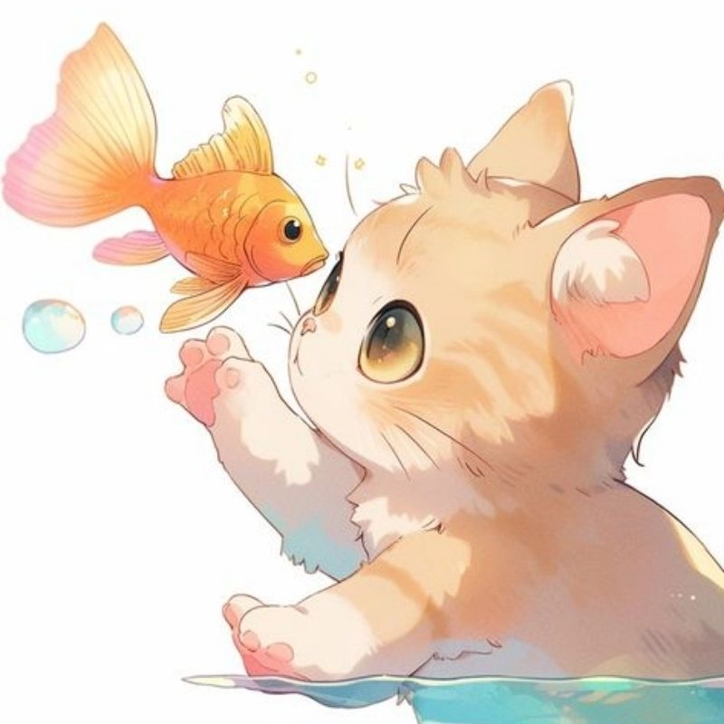 Avatar hình mèo chibi cute cho tín đồ mèo