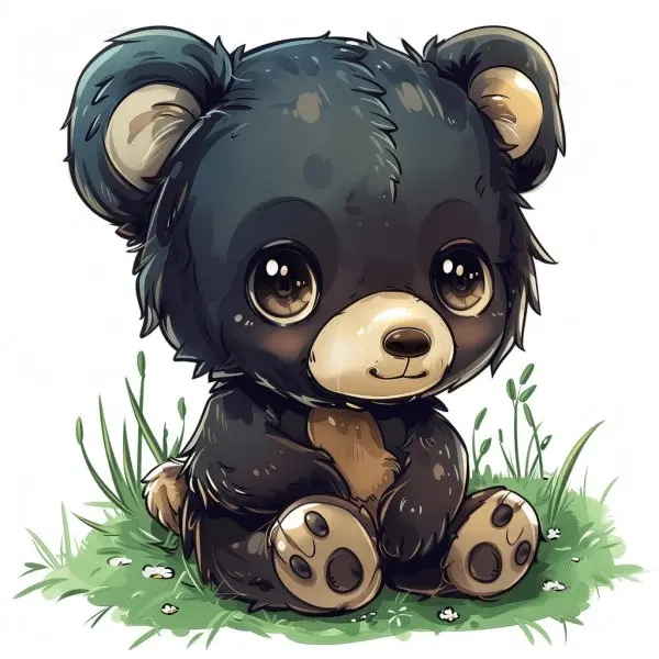 Hình ảnh chibi avatar gấu cute đôi làm ảnh bìa đôi siêu xinh