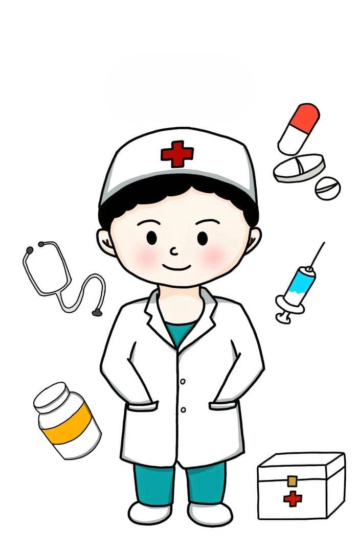 Bác sĩ hoạt hình dễ thương cho bé