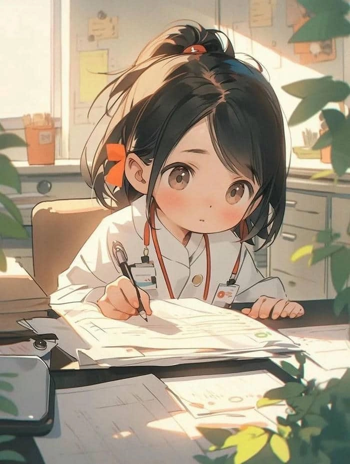 Hình bác sĩ phong cách chibi đáng yêu