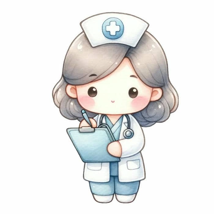 Chibi doctor đang làm việc chuyên nghiệp