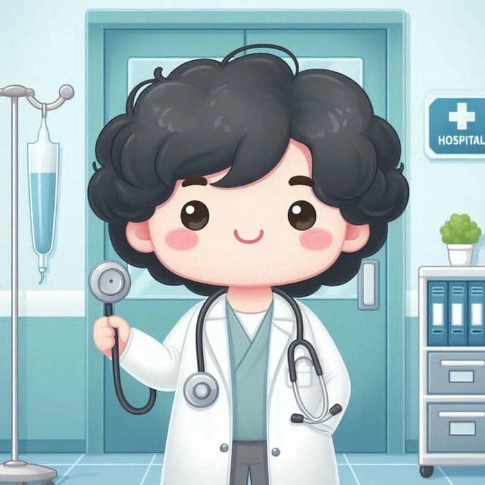 Ảnh bác sĩ chibi đẹp rực rỡ sắc màu