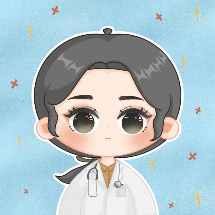 Hình ảnh phụ nữ hoạt hình mặc blouse trắng