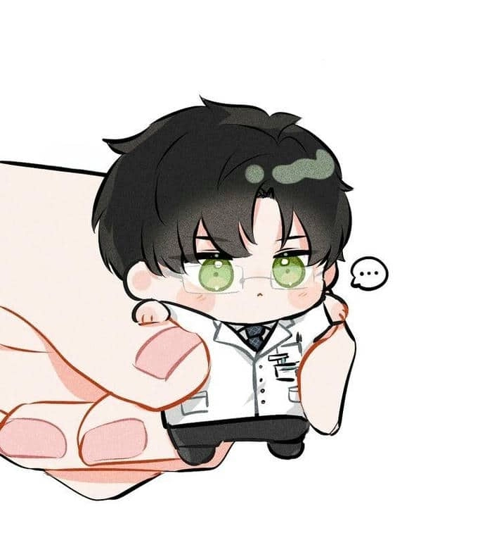 Hình vẽ bác sĩ chibi đang cầm ống nghe