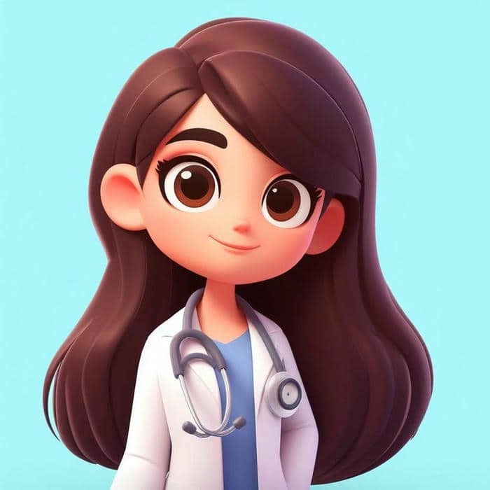 Hình bác sĩ nữ chibi phong thái thân thiện