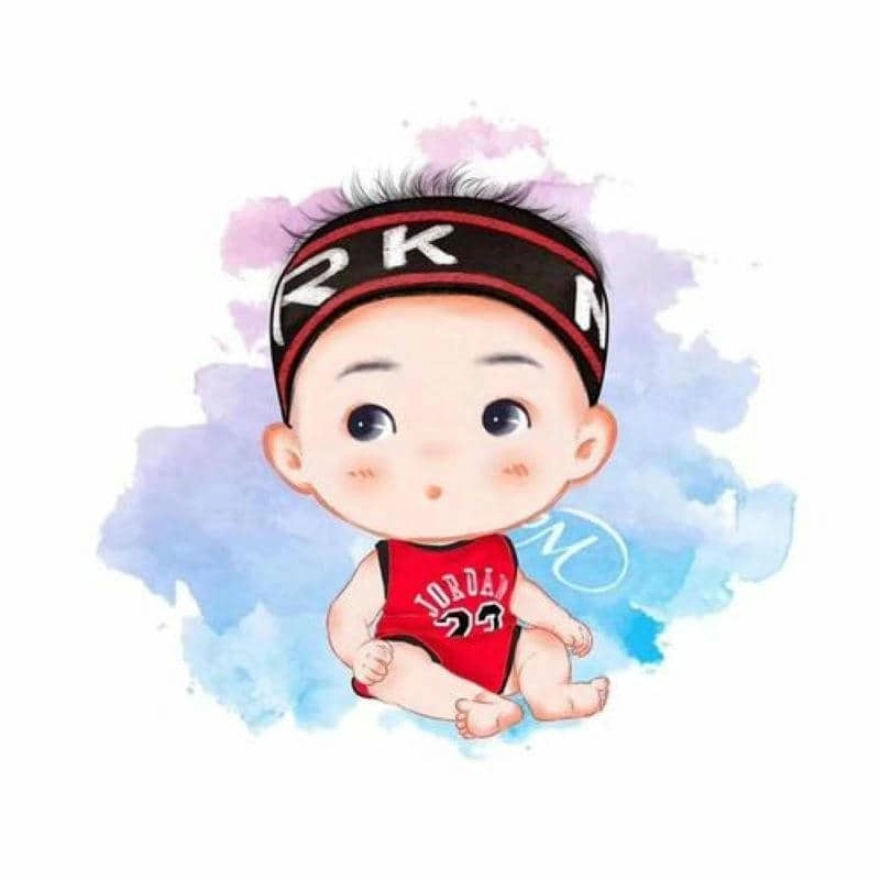 Bộ chibi bé trai sinh nhật đầy màu sắc