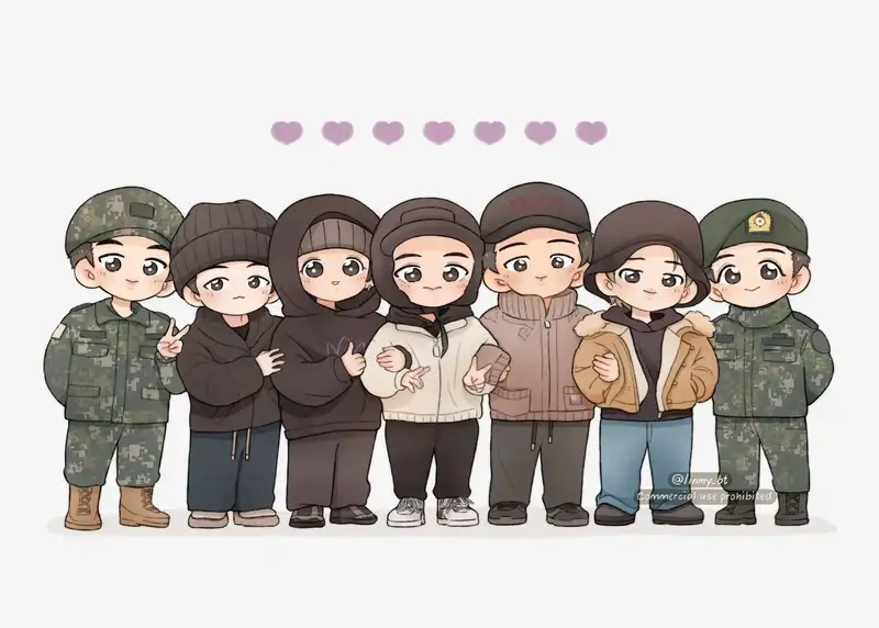 Bộ ảnh bts chibi christmas lung linh