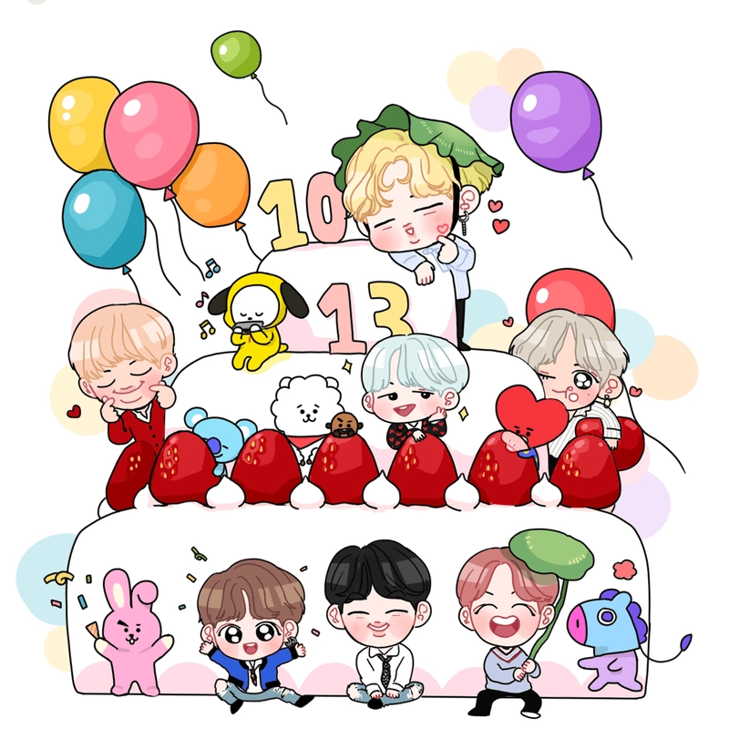 Bộ sưu tập bts chibi art độc đáo