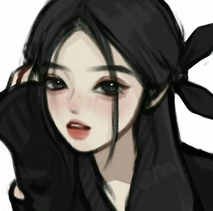 Avatar chibi nữ cute màu tím bí ẩn lôi cuốn ánh nhìn