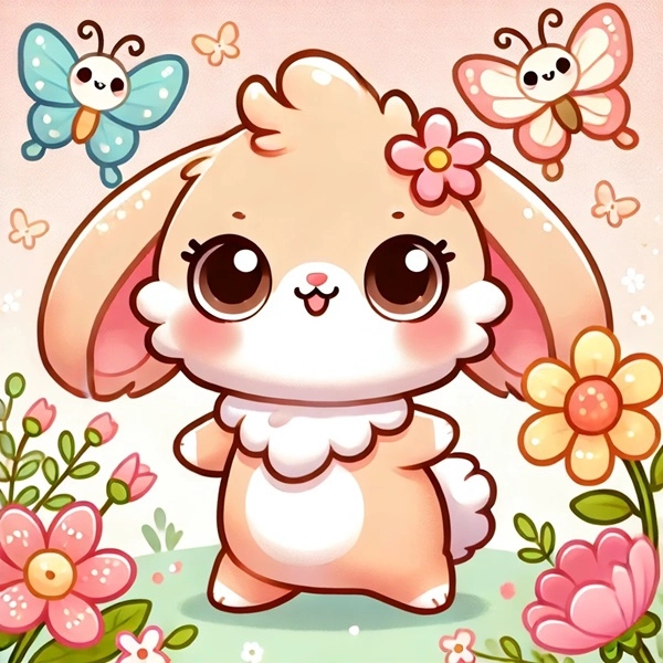 Thỏ con chibi ngộ nghĩnh và đáng yêu