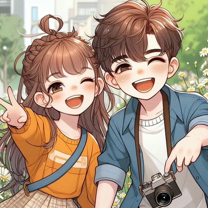 Tải hình nền chibi cặp siêu dễ thương