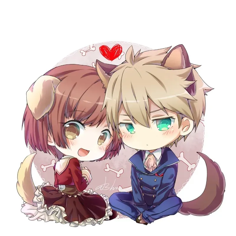 Mẫu chibi cute cặp đôi dễ vẽ đáng yêu