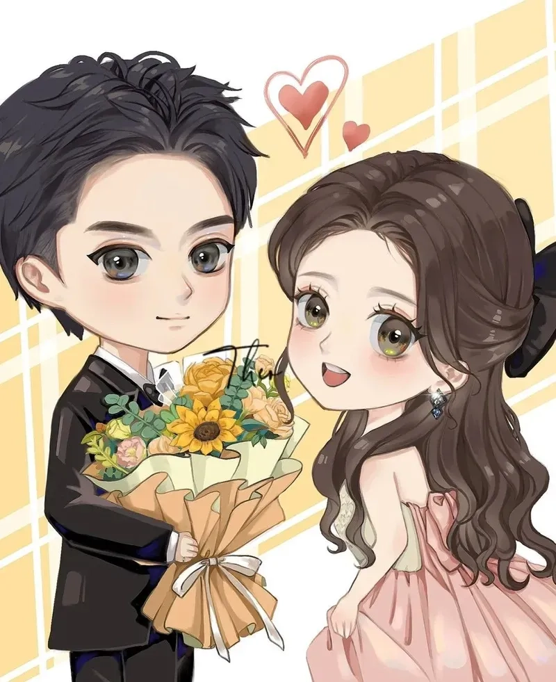 Tải về hình chibi cute cặp đôi siêu dễ thương