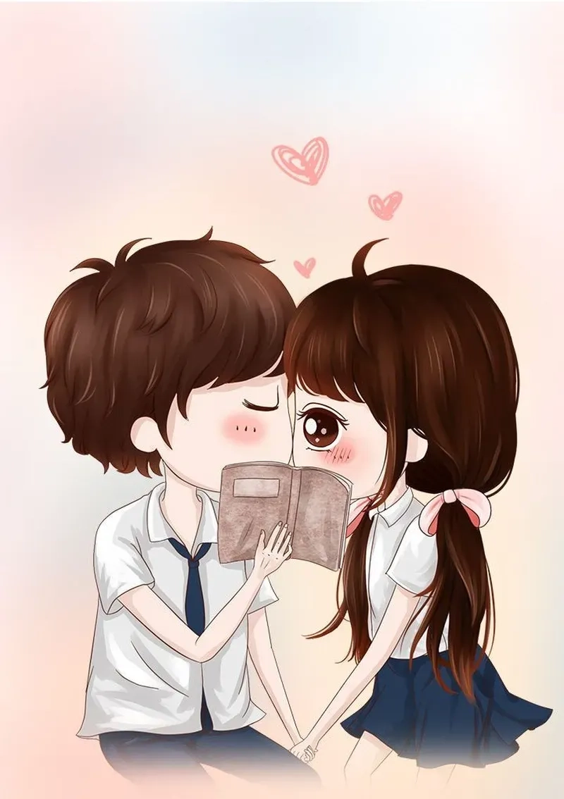 Cặp đôi đáng yêu trong hình chibi cặp đôi