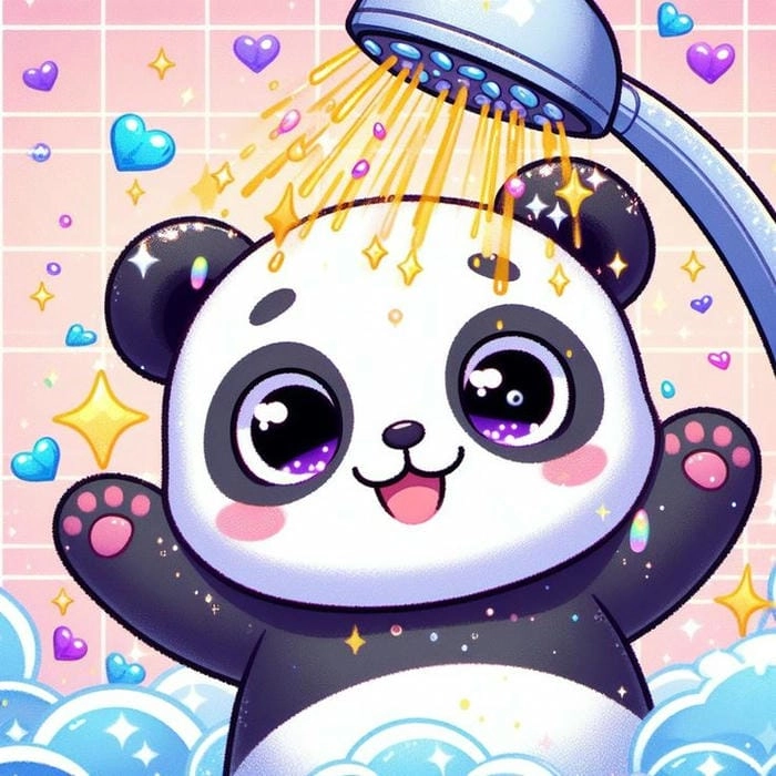 Hình nền gấu trúc chibi lung linh cho điện thoại