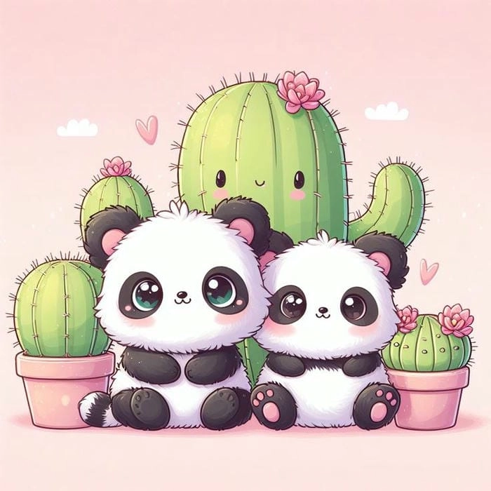 Ảnh chibi gấu trúc ngộ nghĩnh nổi bật trong album