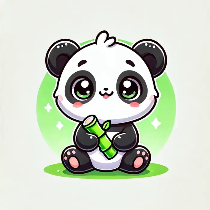 Gấu panda chibi đáng yêu chuẩn phong cách Nhật Bản
