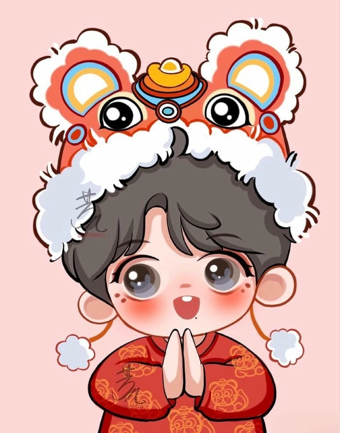 Tổng hợp hình tết chibi mang sắc xuân