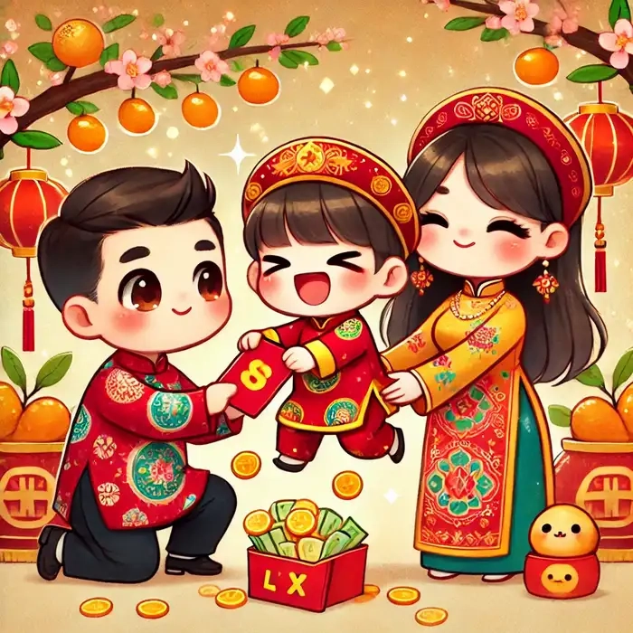 Tải ngay mẫu chibi tết chưa ghép mặt sáng tạo