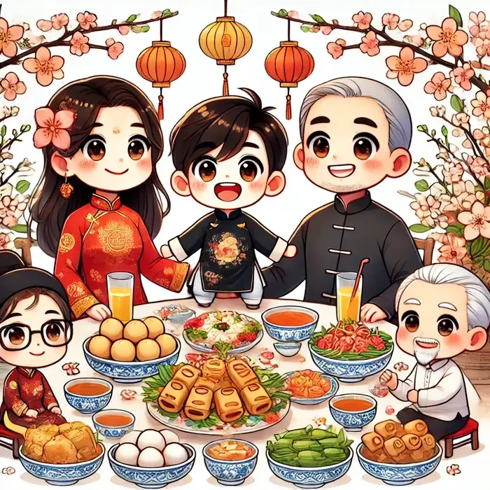 Thử ngay ý tưởng ghép chibi tết sáng tạo