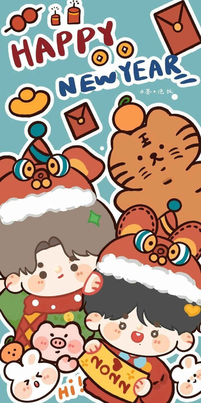 Cùng khám phá hình chibi ngày tết xinh tươi