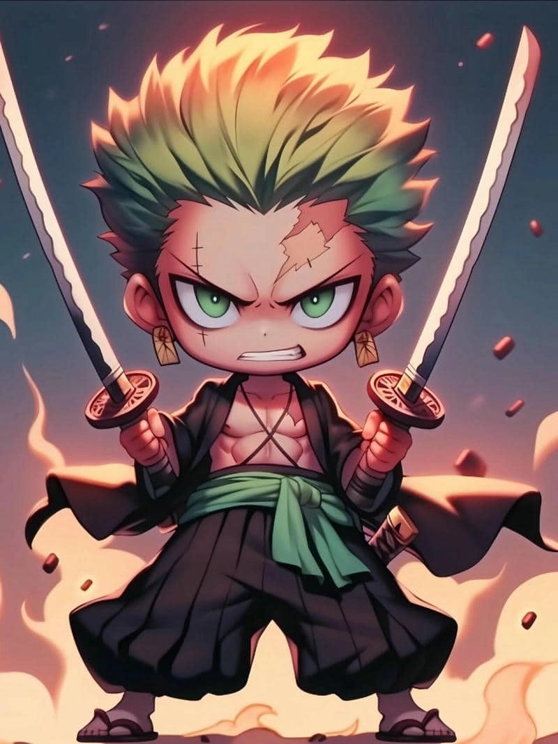 Bộ hình zoro chibi cute siêu dễ thương