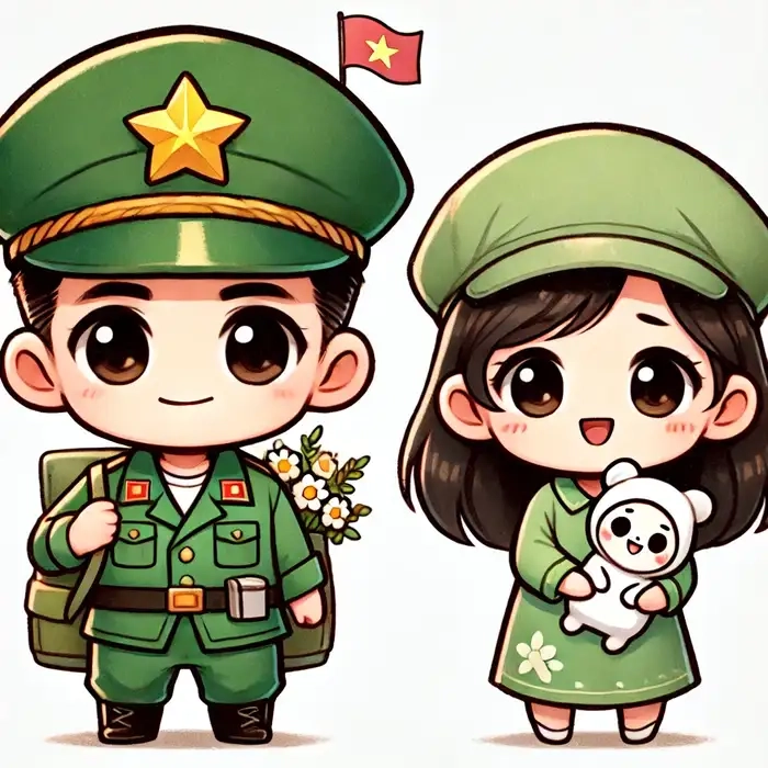 Chú bộ đội chibi dễ thương