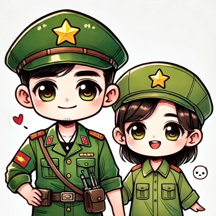 Hình ảnh chú bộ đội chibi đáng yêu