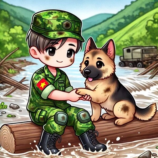 Chibi bộ đội Việt Nam hiền hậu