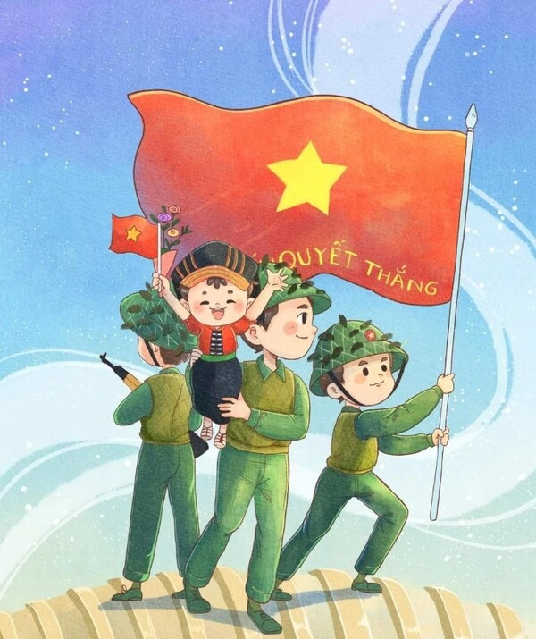 Bộ đội chibi đang tuần tra vui vẻ