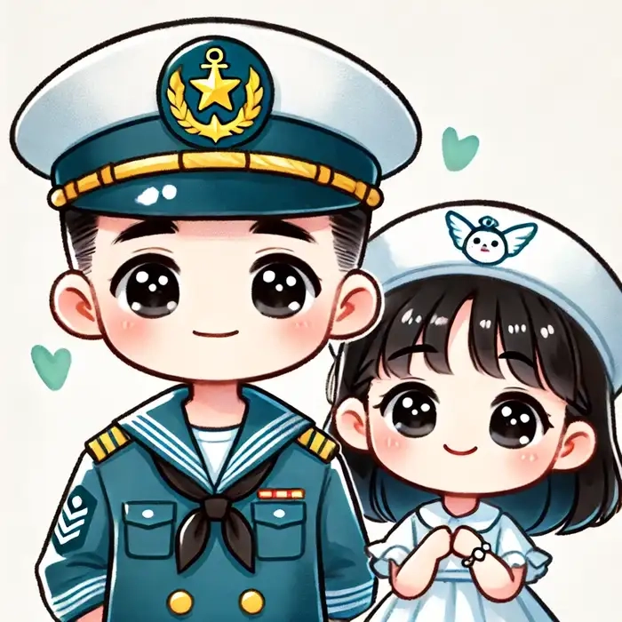 Chibi bộ đội đạp xe ngoài doanh trại