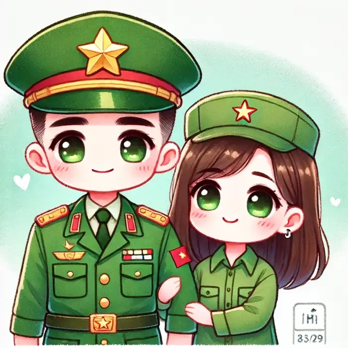 Ảnh bộ đội chibi gác đêm thanh vắng