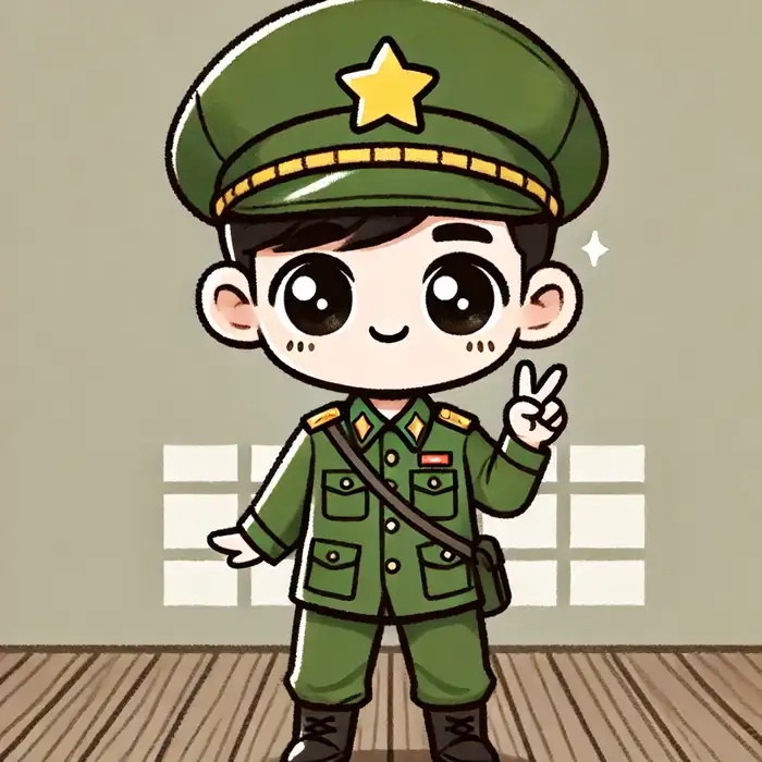 Hình bộ đội chibi ngồi đọc sách
