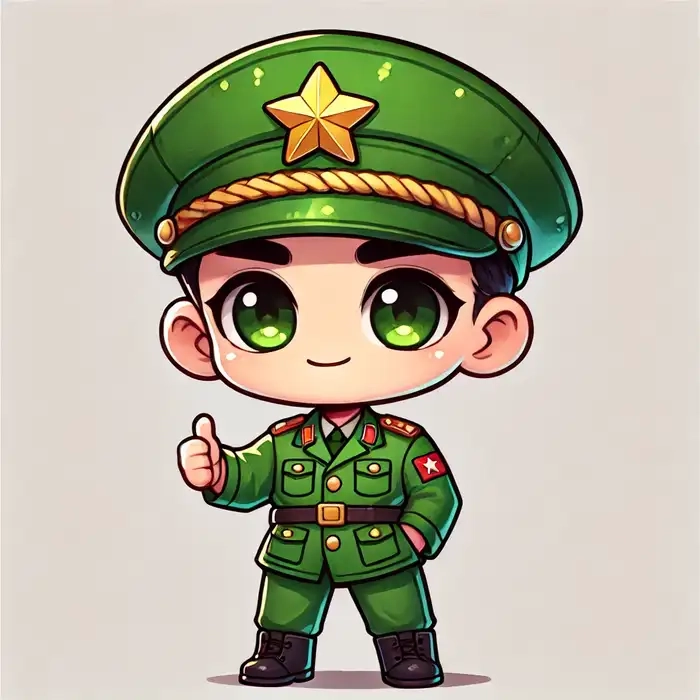 Hình chibi bộ đội hành quân đường dài