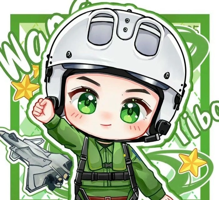 Hình chibi bộ đội vẽ nét đáng yêu