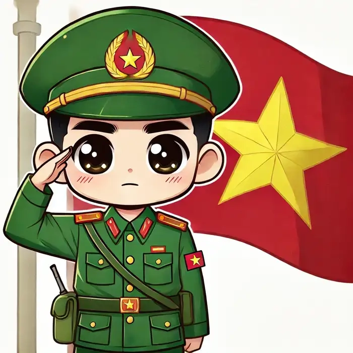 Hình ảnh chú bộ đội chibi trong lễ hội