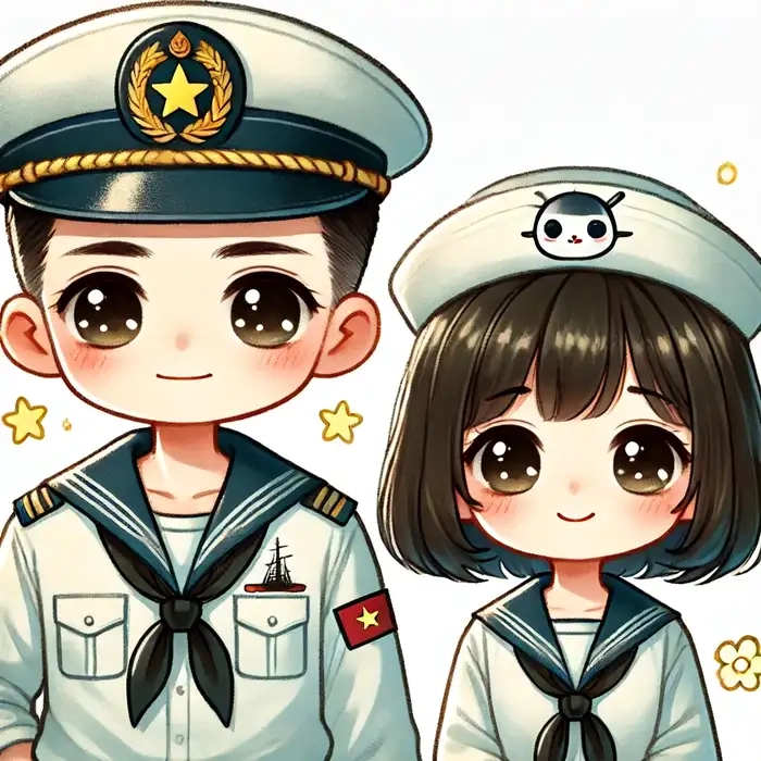 Hình chibi bộ đội tạo dáng như thật