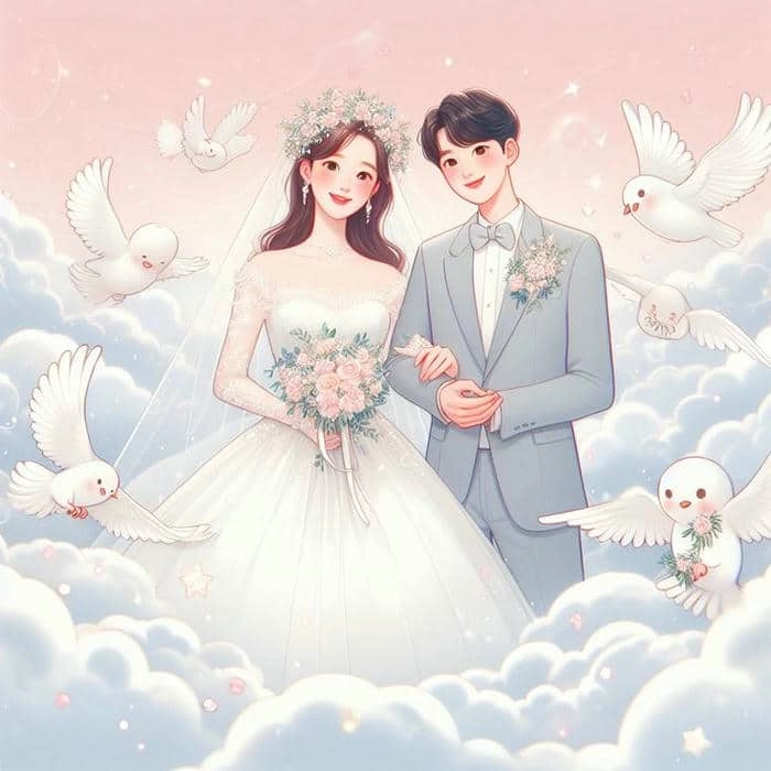 Tải cô dâu chú rể chibi vector cực đẹp