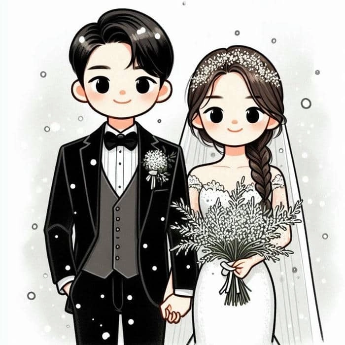 Tạo kiểu chibi cô dâu chú rể độc đáo