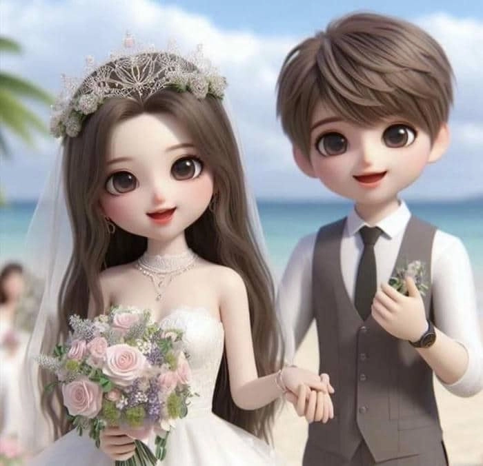 Kho cô dâu chú rể chibi png nền trong suốt