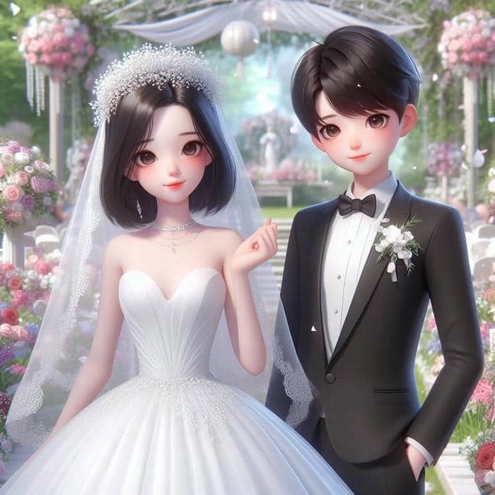 Bộ hình ảnh cô dâu chú rể chibi nổi bật