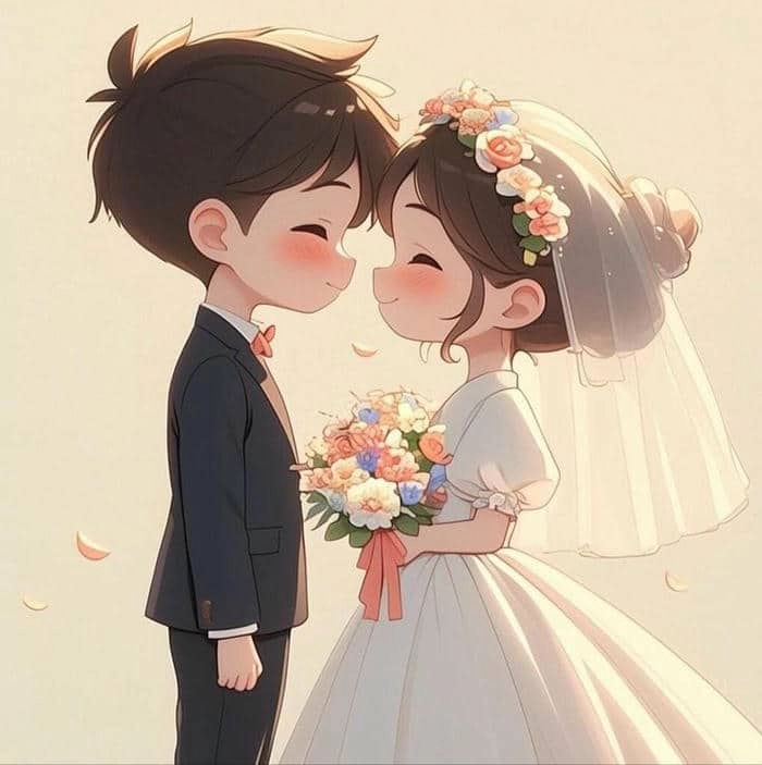 Bộ sưu tập hình cô dâu chú rể anime dễ thương