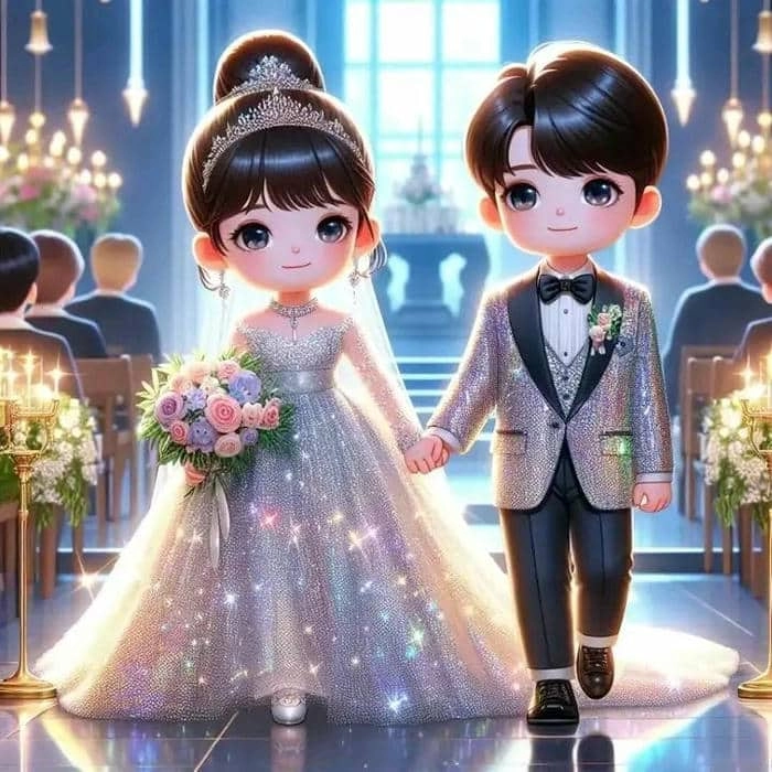 Xem ngay hình cô dâu chú rể đẹp chibi ấn tượng