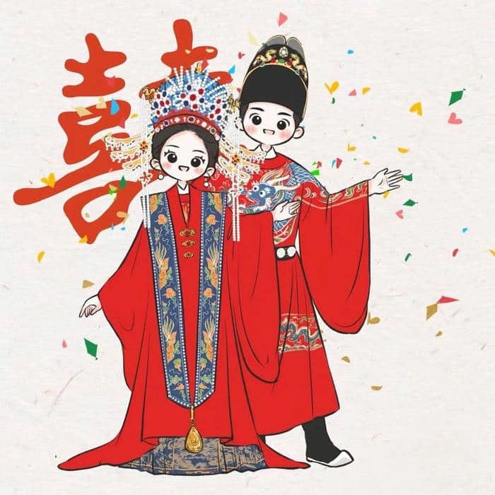 Sáng tạo chibi ghép mặt cô dâu chú rể hài hước