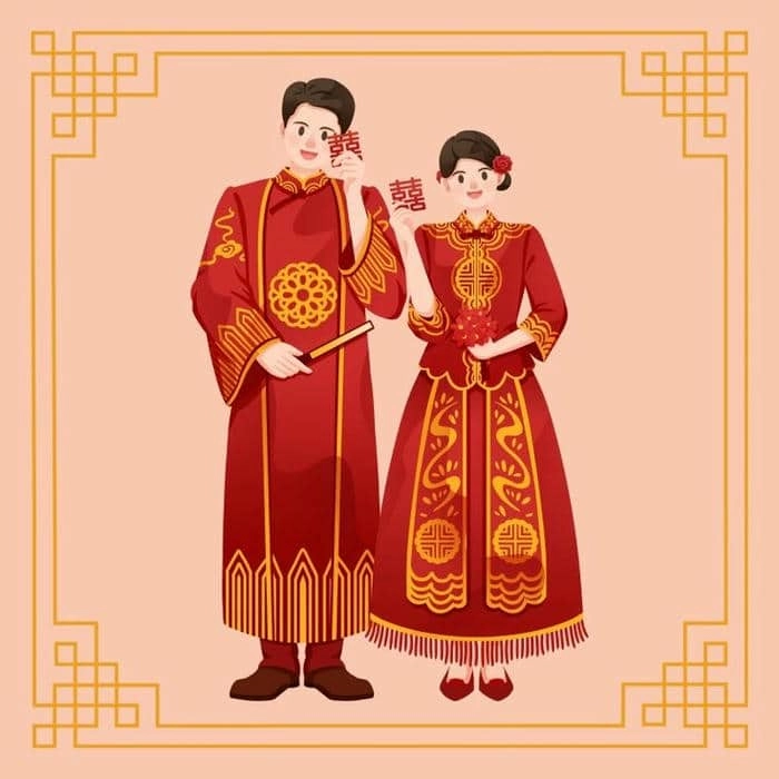 Tổng hợp hình vẽ cô dâu chú rể chibi cực đẹp